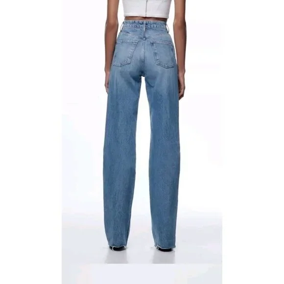 Zara WIDE LEG JEANS HIGH RISE WIDE LEG FULL LENGTH SZ 14-34 - Picture 2 of 12
